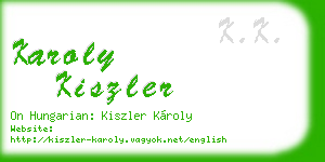 karoly kiszler business card