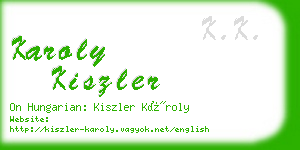 karoly kiszler business card